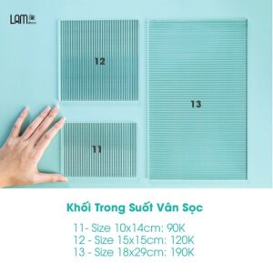 Khối trong suốt acrylic vân nước, vân sọc để chụp ảnh sản phẩm