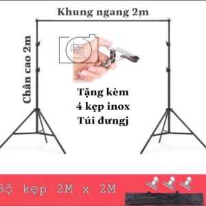 Khung treo phông nền chụp ảnh chữ U size 2m6x3m (Tặng kèm kẹp)